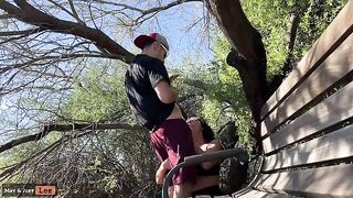 Busty Girl Almost Gets Caught Giving BJ by the Lake