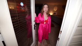 The neighbor came to the house and had sex with the cute wife on Valentine's Day