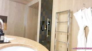 Babe fucked by a young man in the hotel room with passion