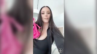 Busty brunette gets fucked in the hotel room