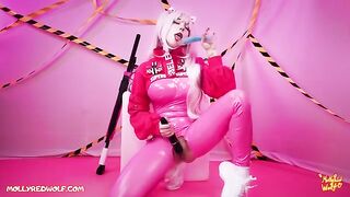 Nikke, the Goddess of Victory, on a secret mission in a stunning latex catsuit