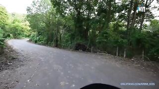 The first sex on the motorcycle with a stranger in the jungle