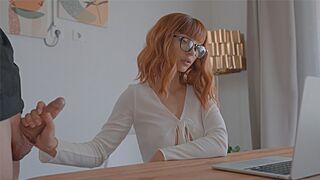 A cute girl got fucked by a guy on a zoom meeting and she loved it