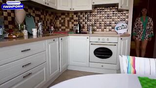 I fucked my best friend's sexy stepmom in the kitchen, it was a wild affair