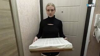 The hot delivery girl got her pussy worked after eating