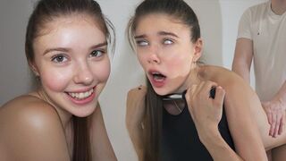 Fucked in doggy style until a sperm bag is formed