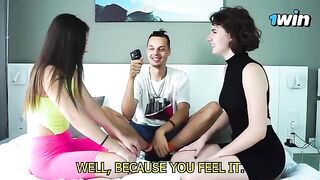Lesbian couples participate in a sensual challenge with a twist on real couple intimacy