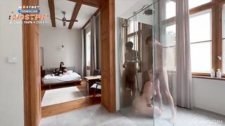 Two couples fucked in the shower, a true swingers' party!