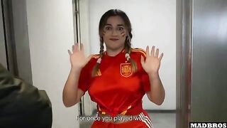 Hot Spanish supporter gets her big ass banged in the parking lot