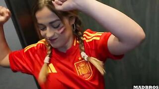 Hot Spanish supporter gets her big ass banged in the parking lot