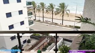 Public sex on the balcony with a stunning Argentine model