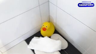 My stepmom caught me jerking off in the bathtub, she helped me