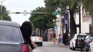 A man with his friends fucked in a car two whores in an adventurous FFM scene