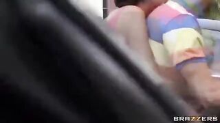 A man with his friends fucked in a car two whores in an adventurous FFM scene