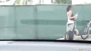 A man with his friends fucked in a car two whores in an adventurous FFM scene