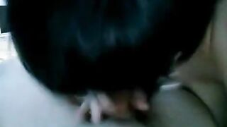 A drunk brunette woke up her husband with a blowjob, showcasing passionate intensity