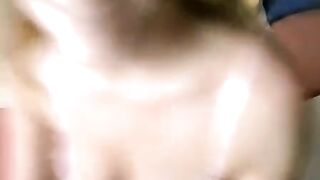 A girl with glasses fucks deeply in her hole at home