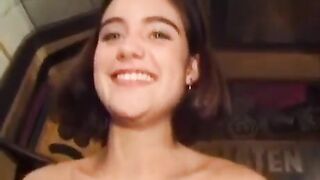 A chick with a big bush who likes to masturbate