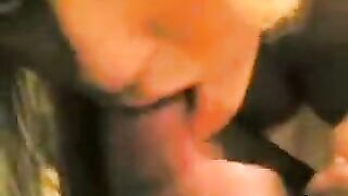 Blonde girlfriend makes a stunning homemade blowjob, showcasing her skills in a steamy POV session
