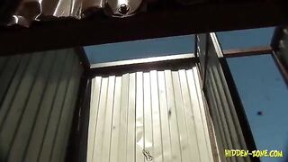 A girl was shot by a hidden camera in a beach cabin