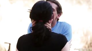 A girl is fucking with a guy in nature in HD