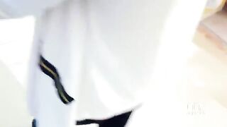 A blowjob from an appetizing girl while the guy is driving in the car