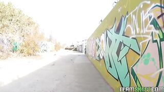 The guy picked up a girl and fucked her on the street