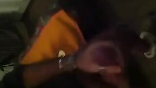 The guy masturbates in front of the mirror and it feels great