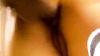 An Asian beauty is fucked by two men at home