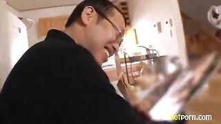 A hot student is having sex with her classmates right in class