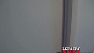 Cute girl Kitty Jane tried anal sex for the first time on her bed