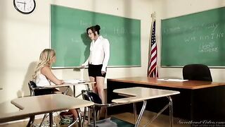 A girl is having fun with her lesbian teacher