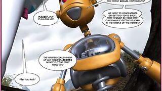 Robots fucking in a comic book style, damn hot!
