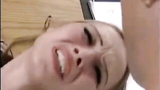 Girl was penetrated by a hand with a member at the same time
