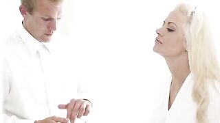 The newlyweds could not restrain their passion and fucked right after the wedding