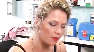 A girl with a nice pussy plays with her new clit piercing