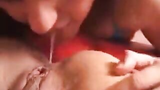 Rimming with two charming girls who love to share cock