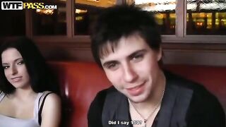 A group of Russian pick up guys fucked a girl in the cafe toilet