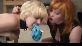 Lesbian beauties fuck each other and tie with a rope, inspiring BDSM