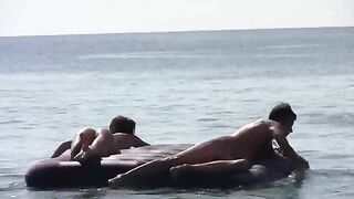 Nude beauties at the beach without any clothes