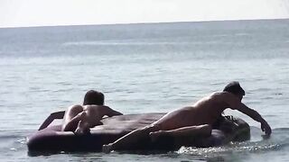 Nude beauties at the beach without any clothes