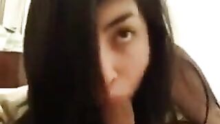 The baby learned to suck the guy’s cock and did it professionally