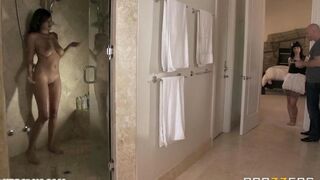 The pretty girl was fucked hard by Johnny Sins in the bedroom