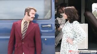 The TV presenter got a colleague's cock in his pants