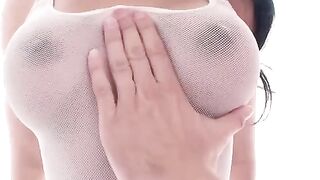 The charming woman sat on the member and began to move