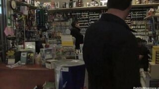 The baby was roughly fucked in the shop