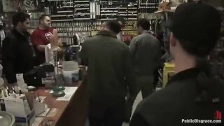 The baby was roughly fucked in the shop