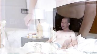 Amber Rain has sex with her husband and his friend, experiencing intense passion