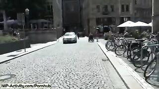 A woman showed her pussy to the whole world without any panties