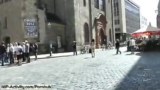 A woman showed her pussy to the whole world without any panties